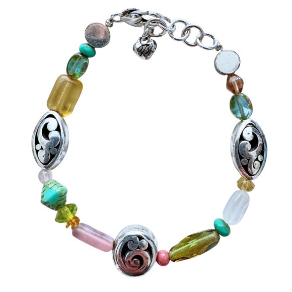 Brighton Jewelry - Brighton Contempo Silver and Multicolor Glass Beads Retired Design